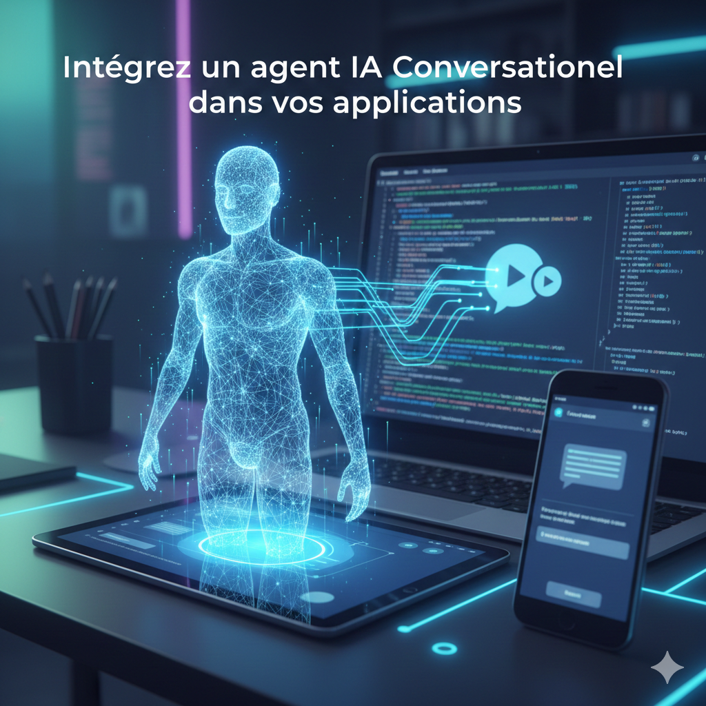 Illustration d'un agent IA et de la conversation